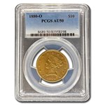 1880-O $10 Liberty Gold Eagle AU-50 PCGS