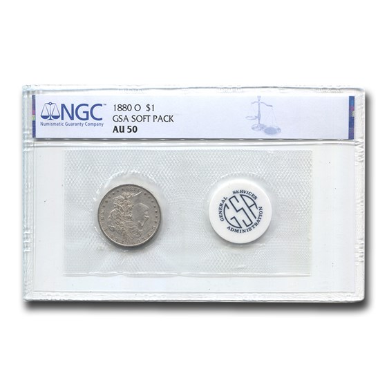 1880-O Morgan Dollar AU-50 NGC (GSA Soft Pack) 1880-O Morgan Dollar AU-50 NGC (GSA Soft Pack)