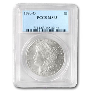 1880-O Morgan Dollar MS-63 PCGS (VAM-7, Pitted Obv, Hit List-40) 1880-O Morgan Dollar MS-63 PCGS (VAM-7, Pitted Obv, Hit List-40)
