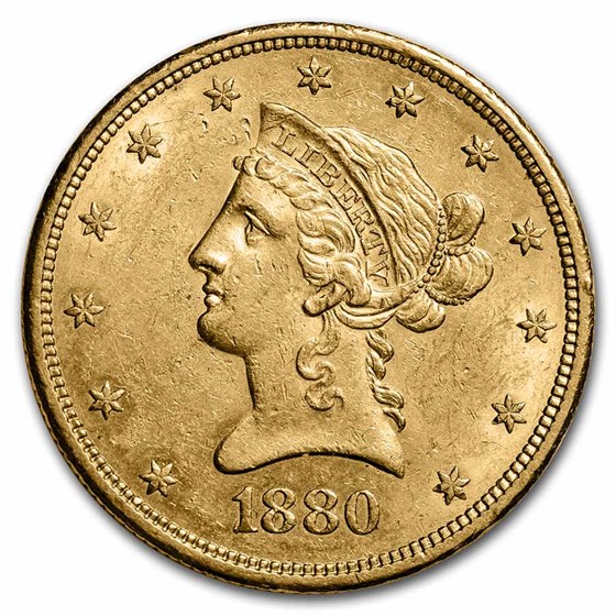 1880-S $10 Liberty Gold Eagle AU 1880-S $10 Liberty Gold Eagle AU