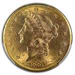 1880-S $20 Liberty Gold Double Eagle MS-61 PCGS
