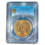 1880-S $20 Liberty Gold Double Eagle MS-61 PCGS