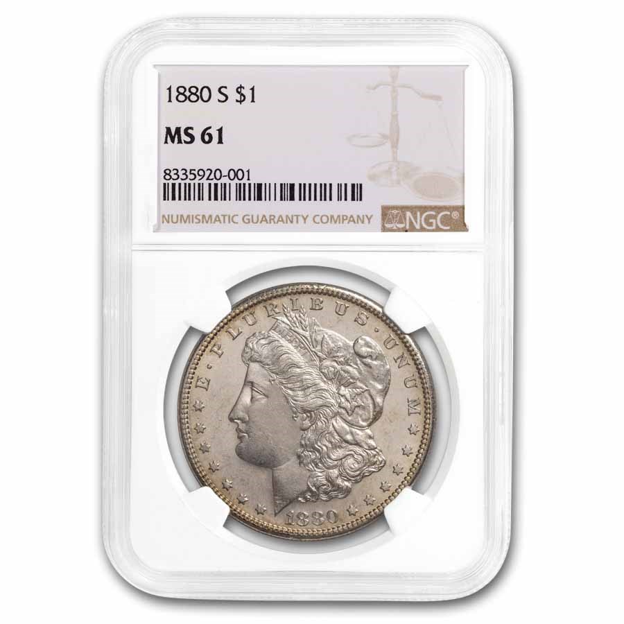 1880-S Morgan Dollar MS-61 NGC