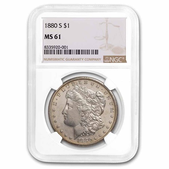 1880-S Morgan Dollar MS-61 NGC 1880-S Morgan Dollar MS-61 NGC