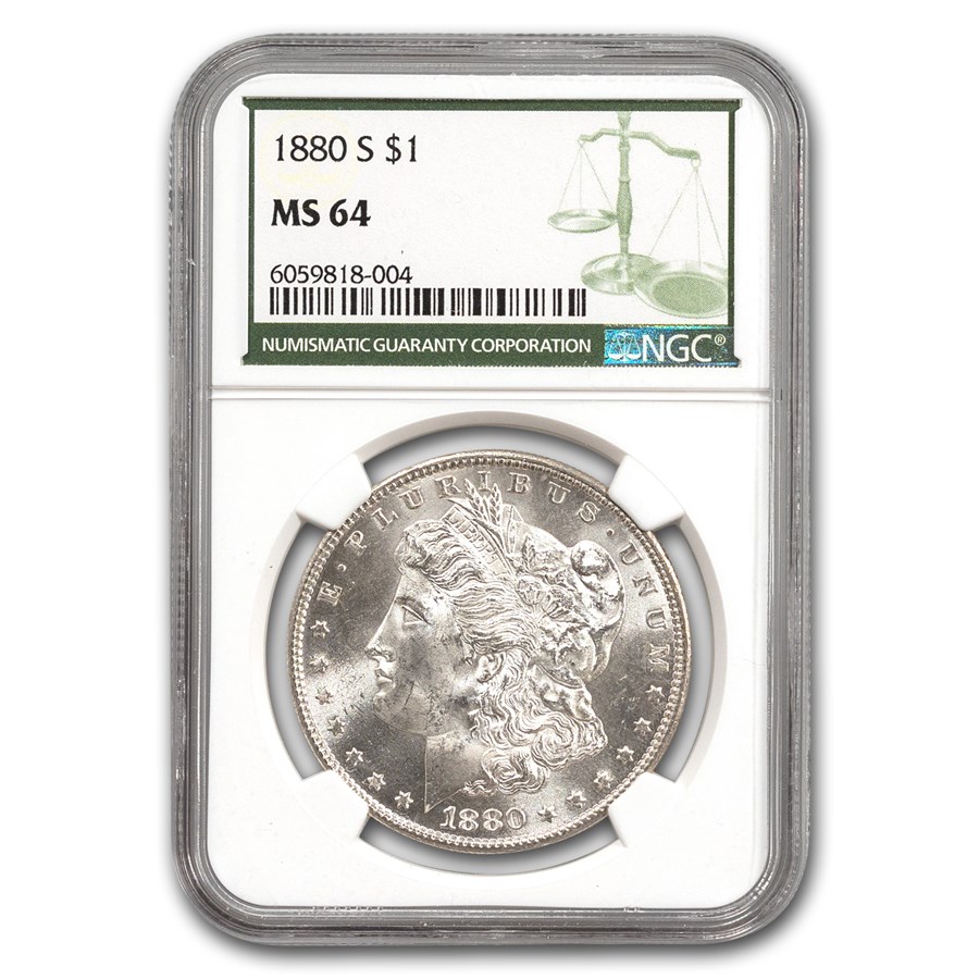 1880-S Morgan Dollar MS-64 NGC (Green Label)
