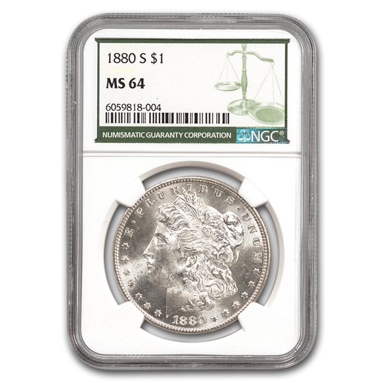 1880-S Morgan Dollar MS-64 NGC (Green Label) 1880-S Morgan Dollar MS-64 NGC (Green Label)
