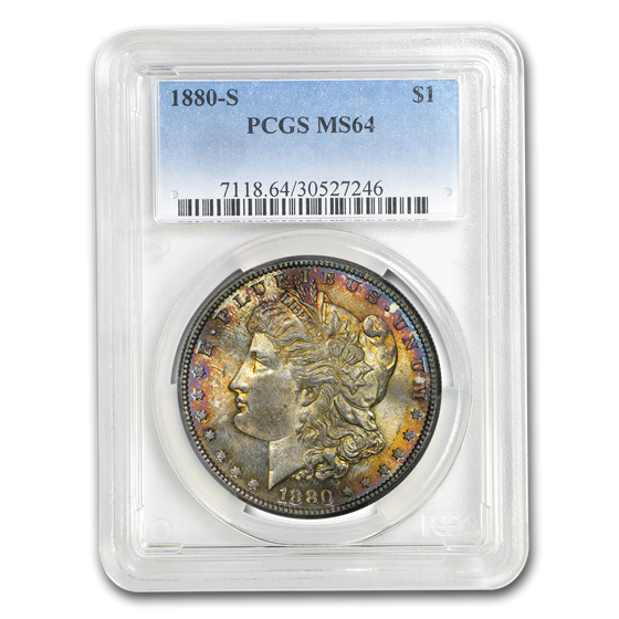 1880-S Morgan Dollar MS-64 PCGS (Beautifully Toned) 1880-S Morgan Dollar MS-64 PCGS (Beautifully Toned)