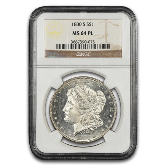 1880-S Morgan Dollar MS-64 PL NGC