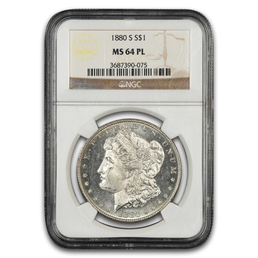 1880-S Morgan Dollar MS-64 PL NGC
