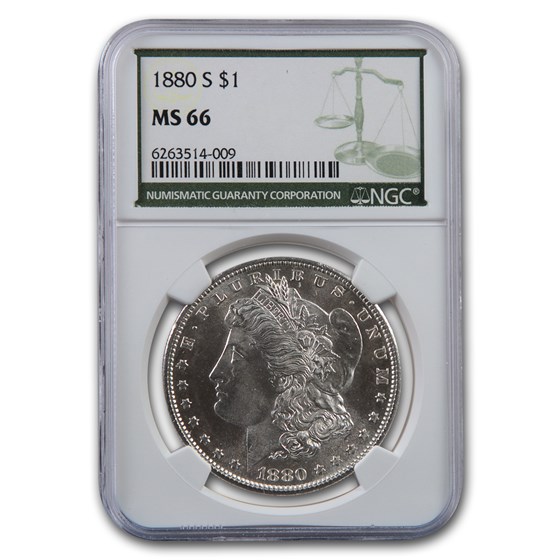 1880-S Morgan Dollar MS-66 NGC (Green Label) 1880-S Morgan Dollar MS-66 NGC (Green Label)