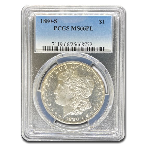1880-S Morgan Dollar MS-66 PL Proof Like PCGS 1880-S Morgan Dollar MS-66 PL Proof Like PCGS