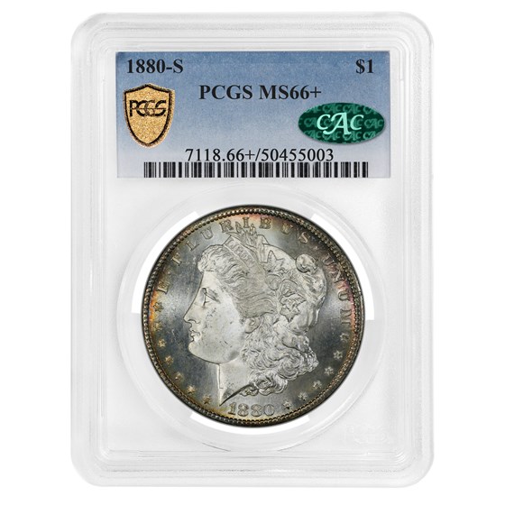 1880-S Morgan Dollar MS-66+ Plus PCGS (CAC) 1880-S Morgan Dollar MS-66+ Plus PCGS (CAC)