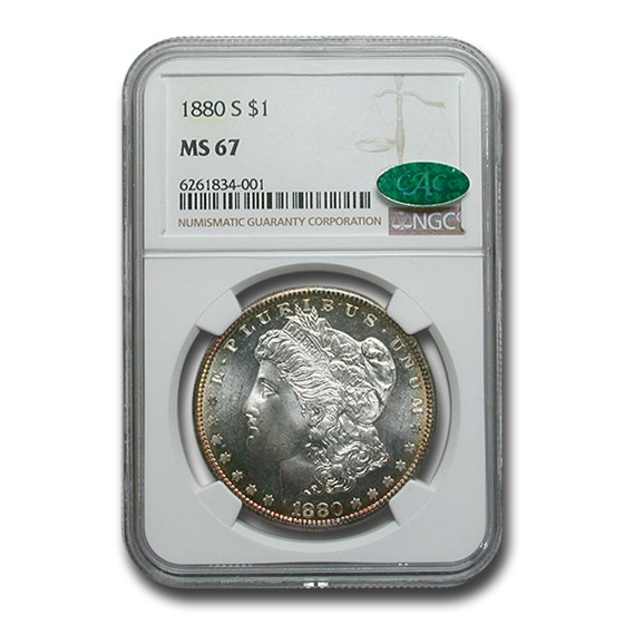 1880-S Morgan Dollar MS-67 NGC CAC 1880-S Morgan Dollar MS-67 NGC CAC