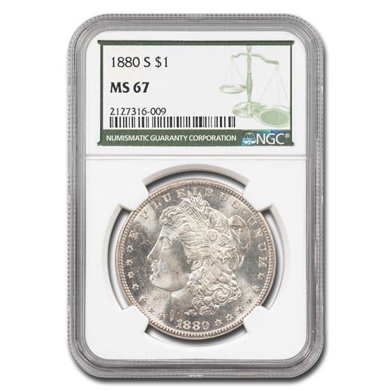 1880-S Morgan Dollar MS-67 NGC (Green Label) 1880-S Morgan Dollar MS-67 NGC (Green Label)