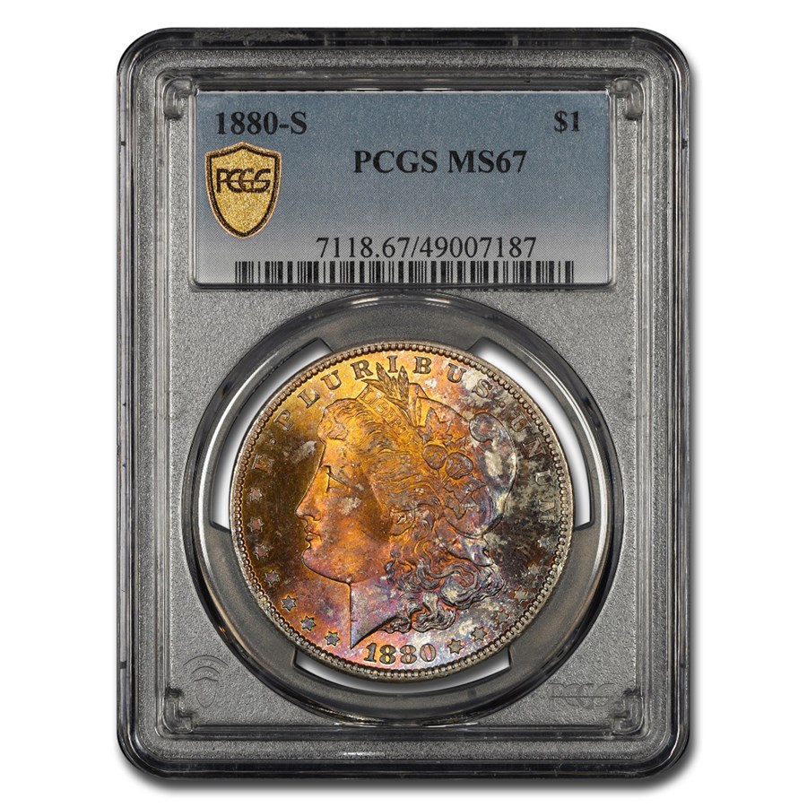 1880-S Morgan Dollar MS-67 PCGS (Beautiful Toning)