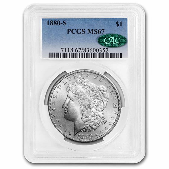 1880-S Morgan Dollar MS-67 PCGS CAC 1880-S Morgan Dollar MS-67 PCGS CAC