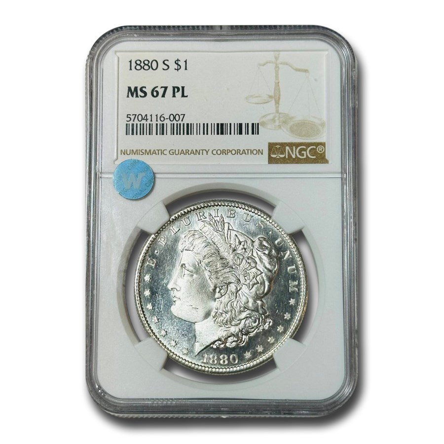 1880-S Morgan Dollar MS-67 PL Proof Like NGC