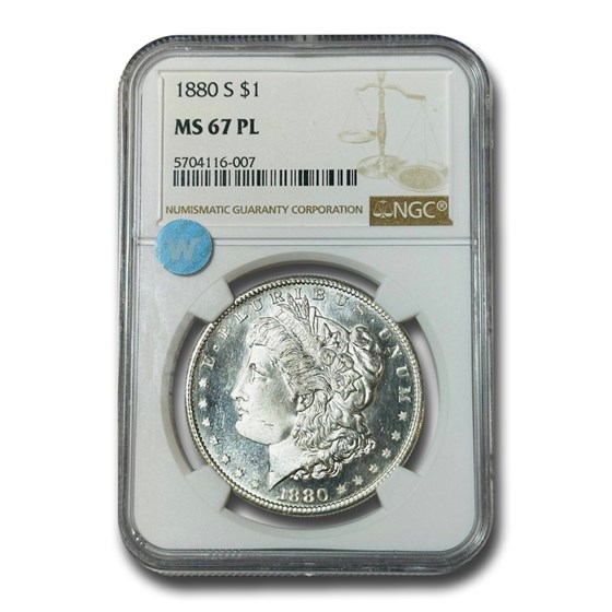 1880-S Morgan Dollar MS-67 PL Proof Like NGC 1880-S Morgan Dollar MS-67 PL Proof Like NGC