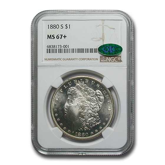 1880-S Morgan Dollar MS-67+ Plus NGC (CAC) 1880-S Morgan Dollar MS-67+ Plus NGC (CAC)