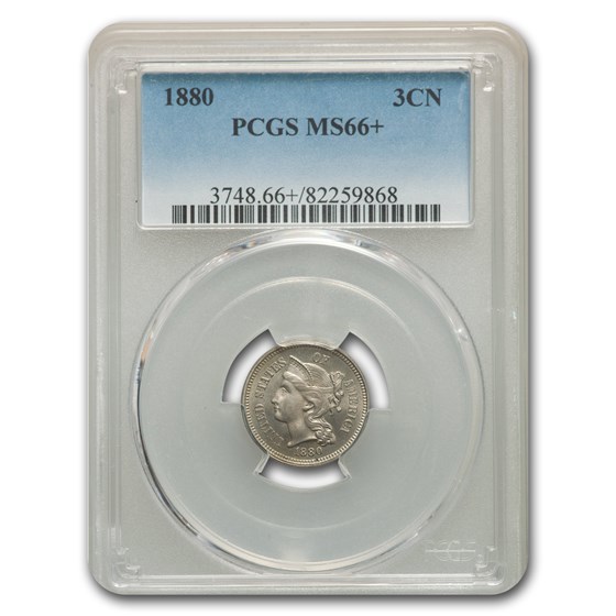 1880 Three Cent Nickel MS-66+ PCGS 1880 Three Cent Nickel MS-66+ PCGS