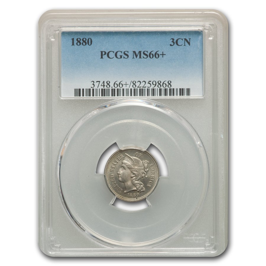 1880 Three Cent Nickel MS-66+ PCGS