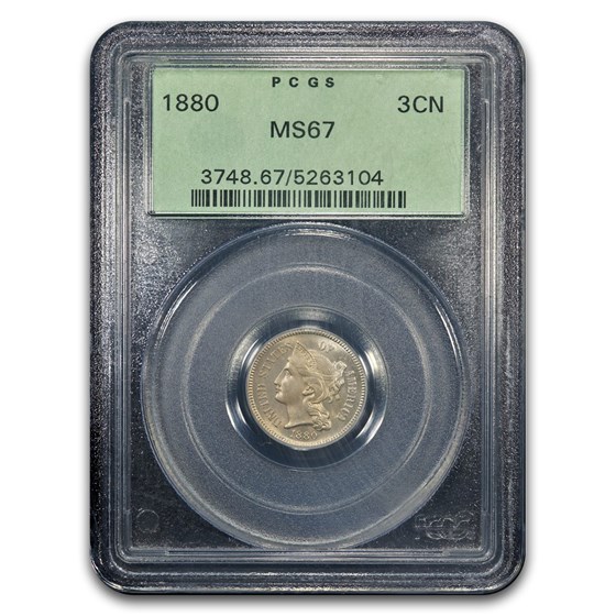 1880 Three Cent Nickel MS-67 PCGS