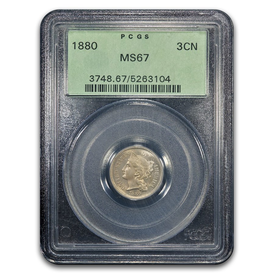 1880 Three Cent Nickel MS-67 PCGS