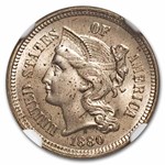 1880 Three Cent Nickel PF-63 NGC (Strike Through Obv)