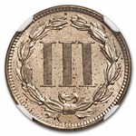 1880 Three Cent Nickel PF-63 NGC (Strike Through Obv)