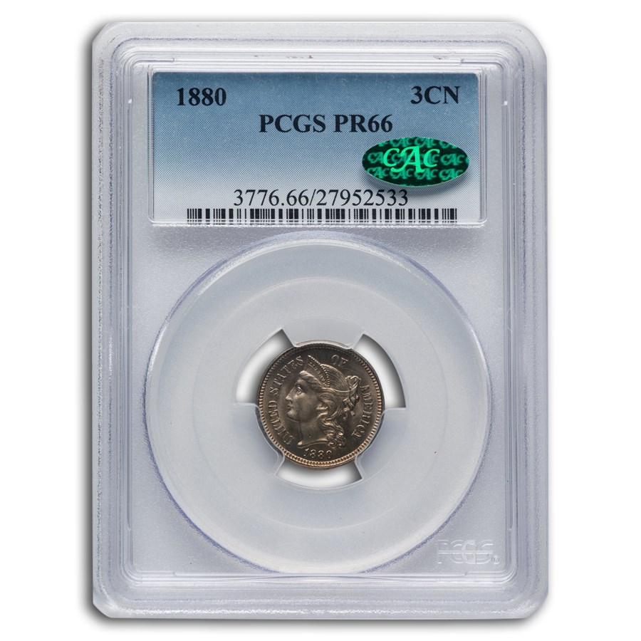 1880 Three Cent Nickel PR-66 PCGS CAC