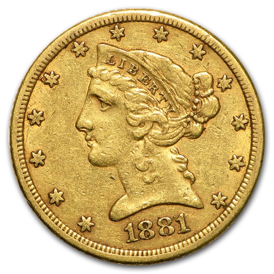 1881/0 $5 Liberty Gold Half Eagle XF (FS-304) 1881/0 $5 Liberty Gold Half Eagle XF (FS-304)