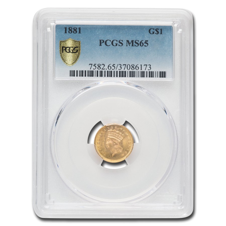 1881 $1 Indian Head Gold MS-65 PCGS