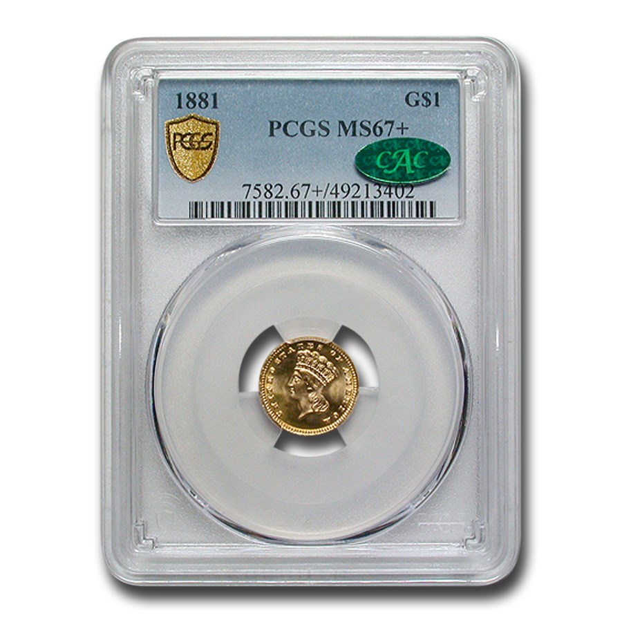 1881 $1 Indian Head Gold MS-67+ PCGS CAC