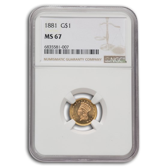 1881 $1 Indian Head MS-67 NGC 1881 $1 Indian Head MS-67 NGC