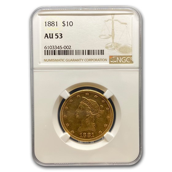 1881 $10 Liberty Gold Eagle AU-53 NGC 1881 $10 Liberty Gold Eagle AU-53 NGC