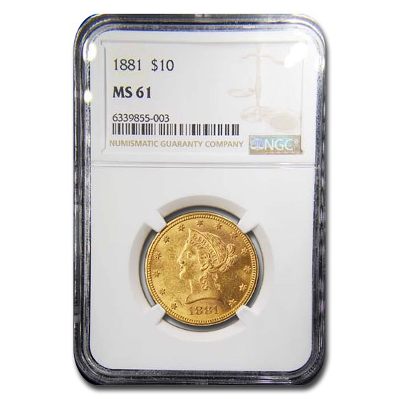 1881 $10 Liberty Gold Eagle MS-61 NGC 1881 $10 Liberty Gold Eagle MS-61 NGC