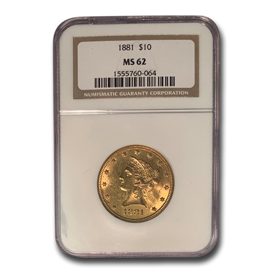1881 $10 Liberty Gold Eagle MS-62 NGC 1881 $10 Liberty Gold Eagle MS-62 NGC
