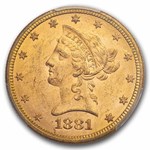 1881 $10 Liberty Gold Eagle MS-63 PCGS