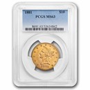 1881 $10 Liberty Gold Eagle MS-63 PCGS