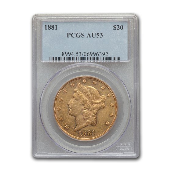 1881 $20 Liberty Gold Double Eagle AU-53 PCGS 1881 $20 Liberty Gold Double Eagle AU-53 PCGS