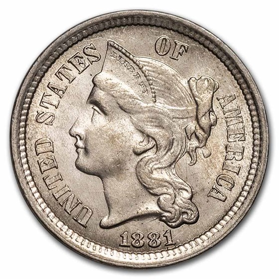 1881 3 Cent Nickel BU 1881 3 Cent Nickel BU