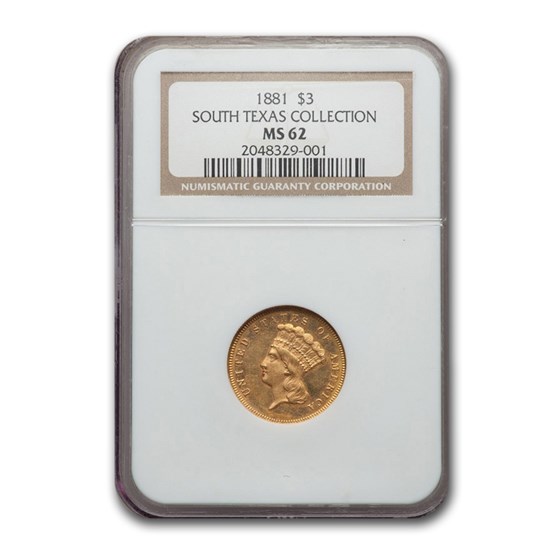 1881 $3 Gold Princess MS-62 NGC 1881 $3 Gold Princess MS-62 NGC