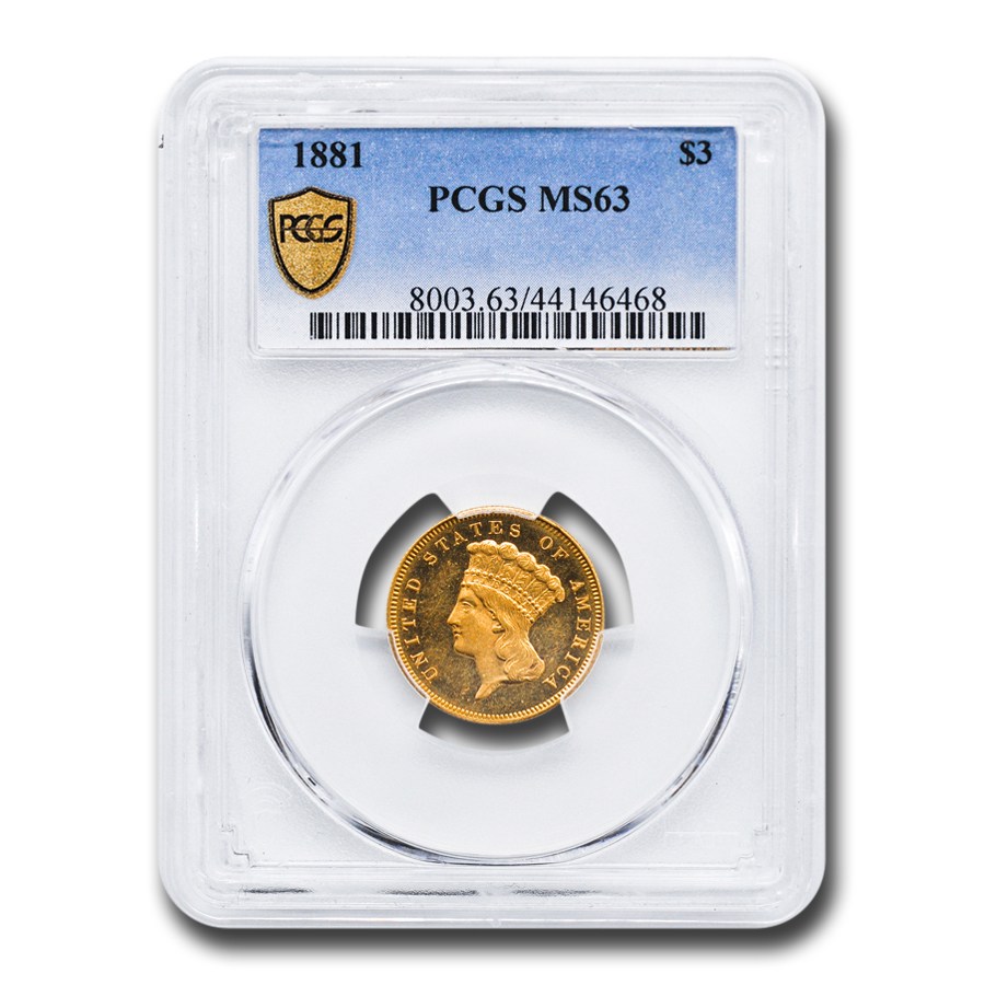 Buy 1881 $3 Gold Princess MS-63 PCGS | APMEX