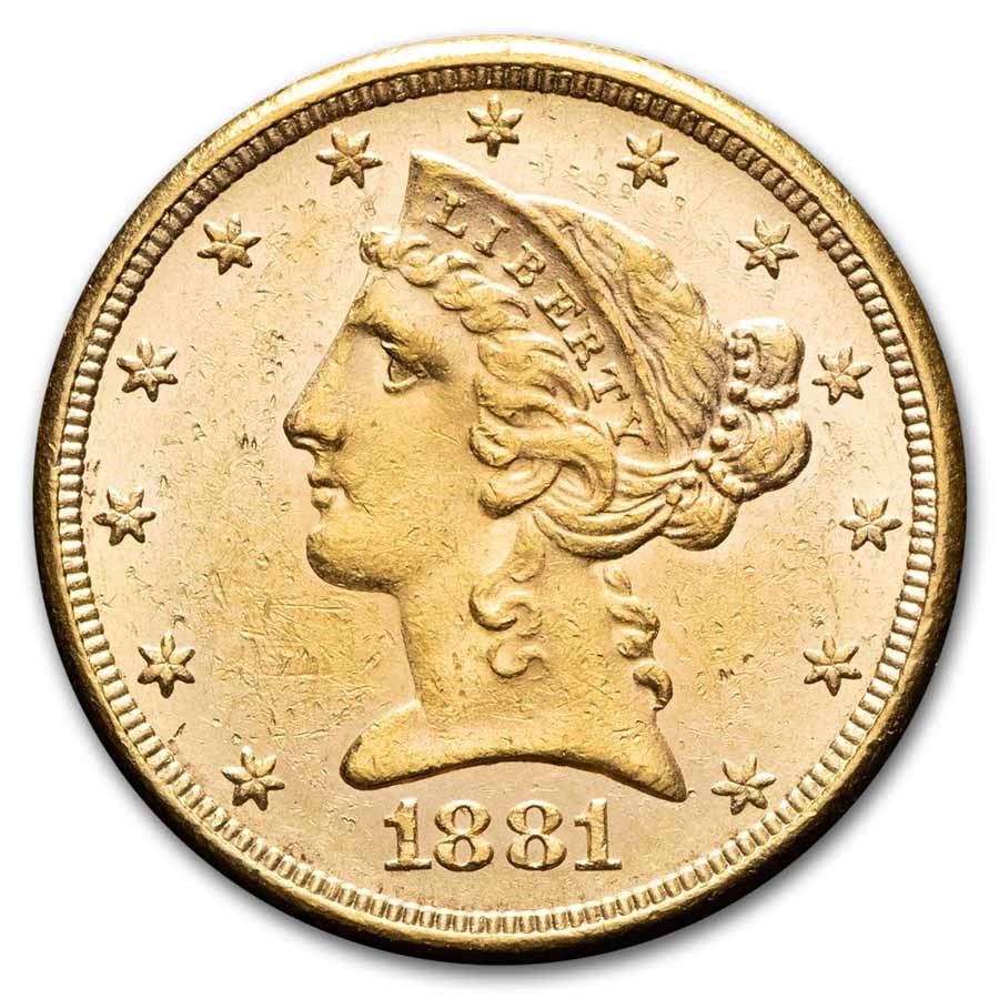 1881 $5 Liberty Gold Half Eagle BU