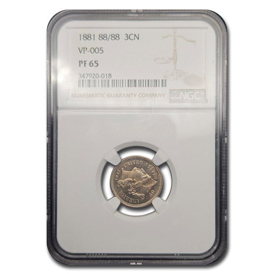 1881 88/88 Three Cent Nickel PF-65 NGC (VP-005) 1881 88/88 Three Cent Nickel PF-65 NGC (VP-005)