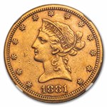 1881-CC $10 Liberty Gold Eagle AU-53 NGC