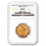1881-CC $10 Liberty Gold Eagle AU-53 NGC