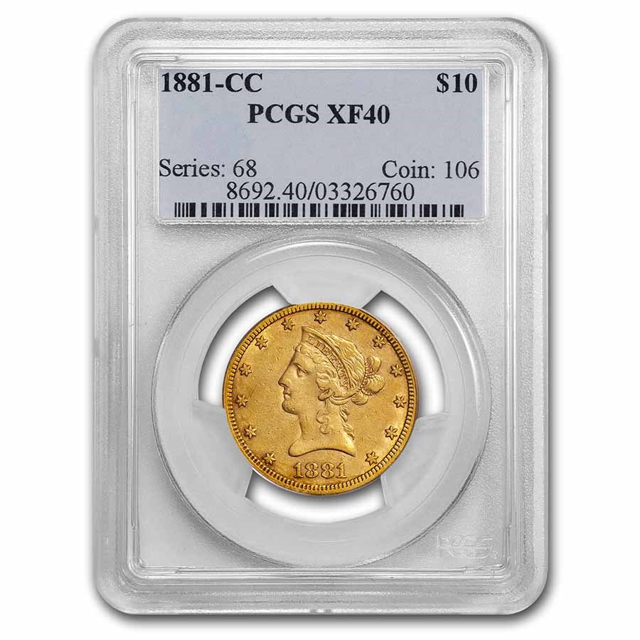 1881-CC $10 Liberty Gold Eagle XF-40 PCGS