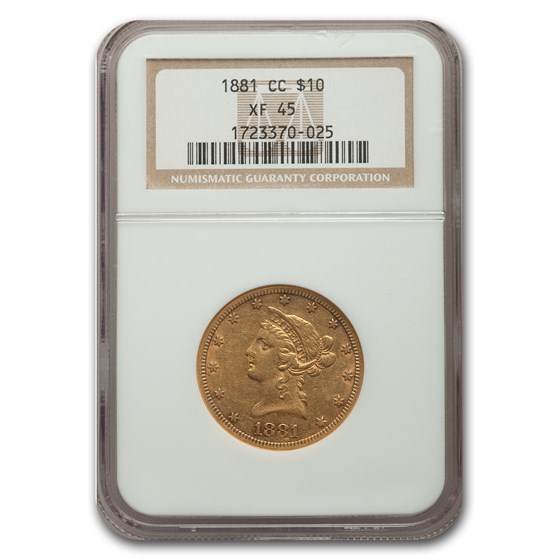 1881-CC $10 Liberty Gold Eagle XF-45 NGC 1881-CC $10 Liberty Gold Eagle XF-45 NGC