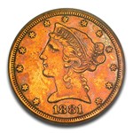 1881-CC $5 Liberty Gold Half Eagle XF-45 PCGS